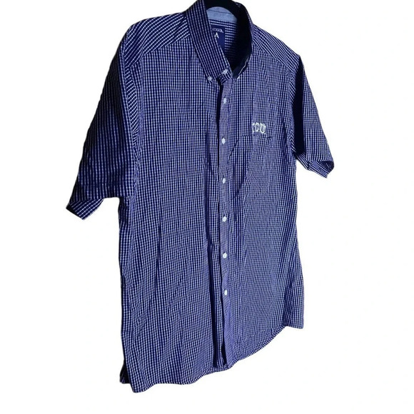 Men's Antigua Purple TCU Horned Frogs Short Sleeve Button-Up Shirt Size Large - Picture 4 of 10